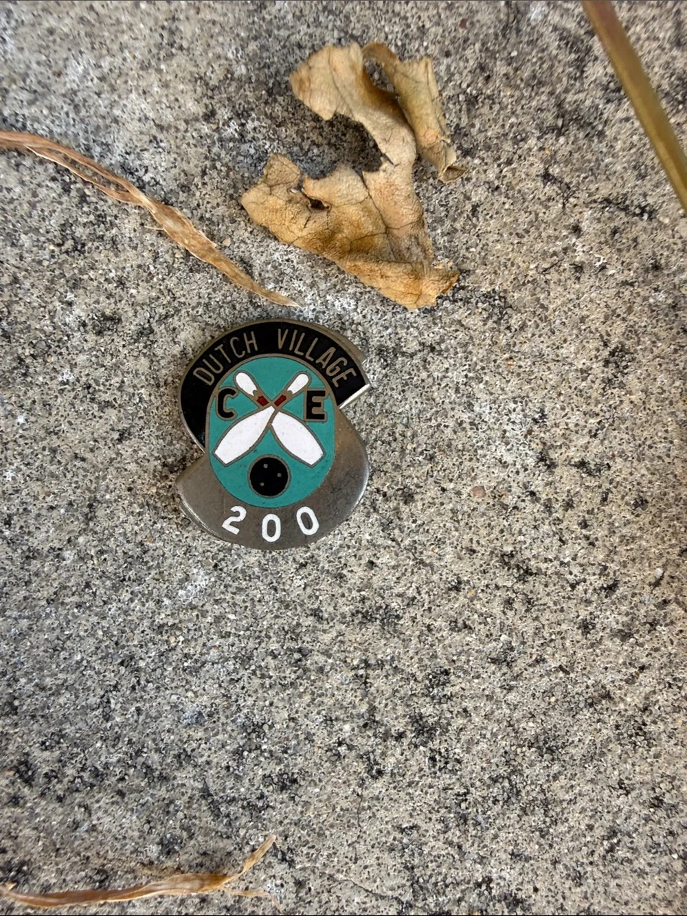 Dutch Village Bowling 200 Enamel Pin - Teal and Black